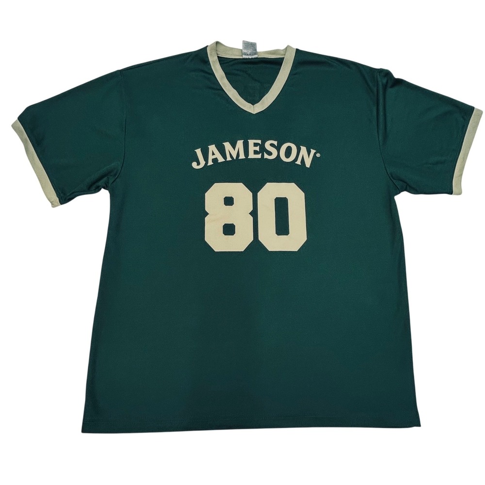 Jameson Irish Whiskey Jersey Shirt Mens Medium Green‎ #80 Graphic Bar Festival